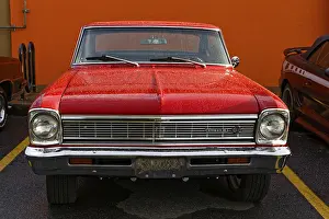 Automobile, red vintage car, Province of Quebec