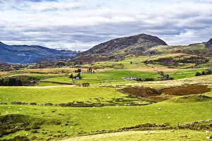 Autumn colors over Farms and Fields, Wales, UK