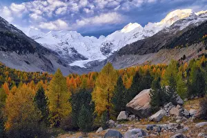 Autumn-coloured valley at dawn