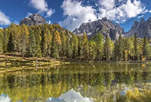 Autumn at Lake Antorno under the Cadini peaks