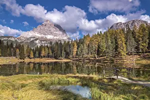Autumn at Lake Antorno under the Three Peaks