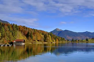 Autumn at Lake Walchensee, behind Jochberg