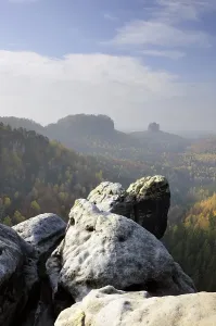 Category Mountain Landscapes Prints: Autumn landscape in the Elbe Sandstone Mountains