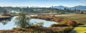 Category Mountain Landscapes Prints: Autumn landscape at the river Alz
