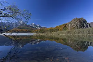 Autumn mood at lake Almsee, Gruenau