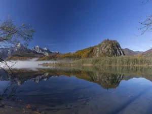 Autumn mood at lake Almsee, Gruenau