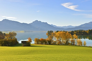 Autumn morning on Forggensee at Rosshaupten