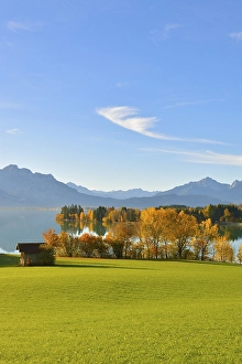 Autumn morning on Forggensee at Rosshaupten