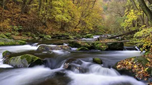 Autumn on the river Bode in the Harz Mountains