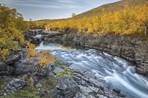 Autumnal Abisko canyon, Abiskojokk river