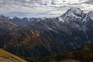 Category Mountain Landscapes Prints: Autumnal mountain landscape with Ortles mountains