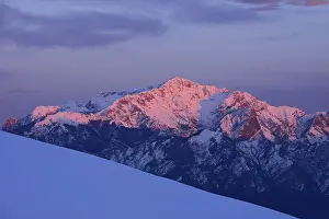 Autumnal sunset view of the Grigna Settentrionale massif