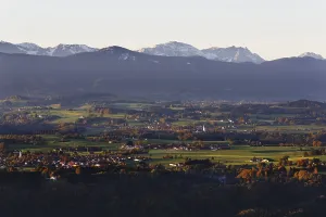 October 2021 Prints: Autumnal view from Hohen PeiBenberg over Bobing Rottenbuch