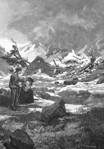 After the avalanche, the snow destroyed a farm