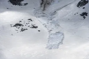 Avalanche, snow slide, high alpine landscape