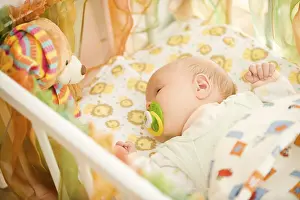 Baby in crib