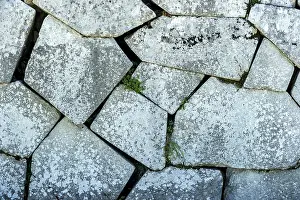 Background picture, structure, wall of boulders at the Samnite theatre