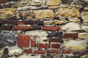 Background of stone and brick wall texture