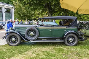 BADEN BADEN, GERMANY - JULY 2019: dark green STOEWER G15K convertible roadster 1929