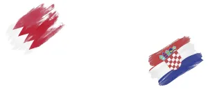Bahrain and Croatia Flags on White Background