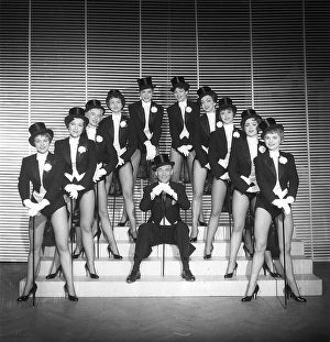 Ballet girls in on stage in the 1950s