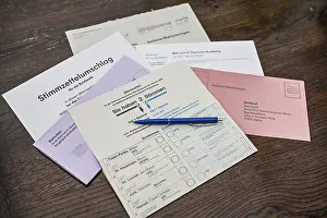 Ballot papers, postal vote, election documents for the Bundestag election on 23 February 2023