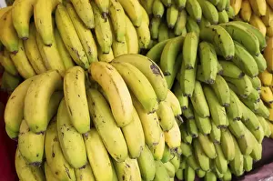 Banana fruit stacked on the marketplace at Taiwan