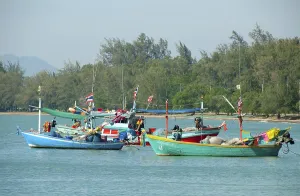 Bang Nang Rom Bay is located between Prachuap Khiri Khan and its satellite beach at Ao Noi