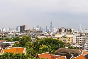 Bangkok skyline from Golden Mountain Temple