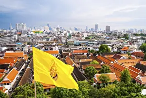 Bangkok skyline from Golden Mountain Temple
