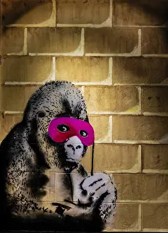 Banksy - Gorilla in a Pink Mask