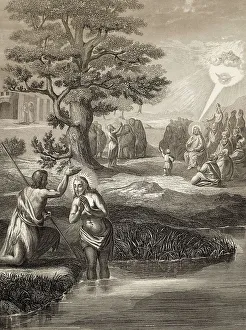 Baptism of Jesus by John the Baptist at the Jordan river
