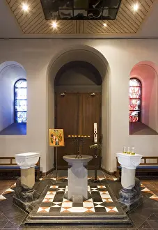 Baptistery with oils from Osten, St. Sankt, Saint