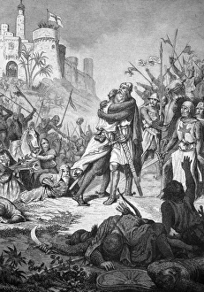 Barbarossa meeting with his son Frederick after the battle near Iconium
