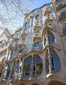 Barcelona Casa Batllo facade of Gaudi in Paseo de Gracia