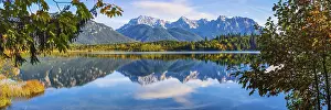 Category Mountain Landscapes Prints: Barmsee, behind it the Karwendel mountains