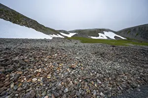 Barren mountain landscape with stones