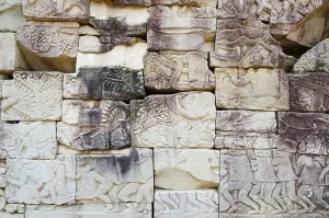 Bas relief - battle scene, at Bayon