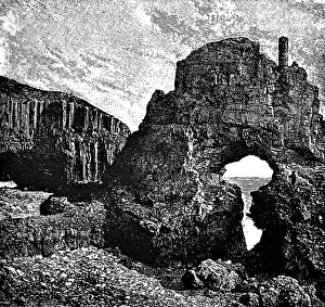 Basalt columns on the coast of Scotland