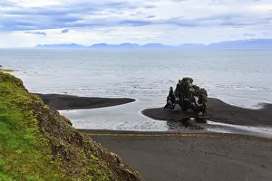 Basalt rock Hvitserkur, famous Elephant Rock on the lava beach