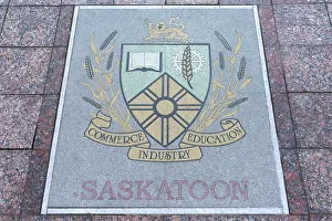 Base plate, coat of arms of Saskatoon