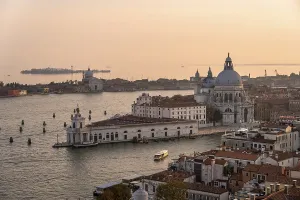 Basilica di Santa Maria della Salute on the Grand Canal at sunset
