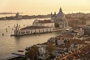 Basilica di Santa Maria della Salute on the Grand Canal at sunset