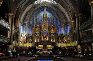 The Basilica of Notre Dame in the old town of Montreal