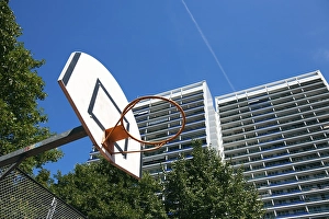 Basketball court at a residential complex in the city