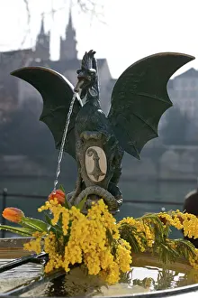 Basler Brunnen, decorated, Basilisk