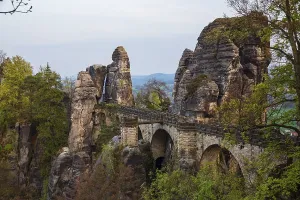 The Bastei bridge seen from the Ferdinandstein