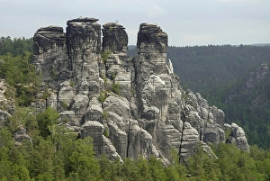 Bastei Group with Locomotive, Saxon Switzerland