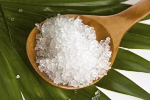 Bath salt and palm leaf, lodz, poland
