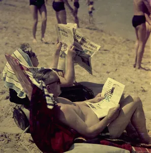 Bathers at Lake Garbsen near Hanover in the summer of 1959